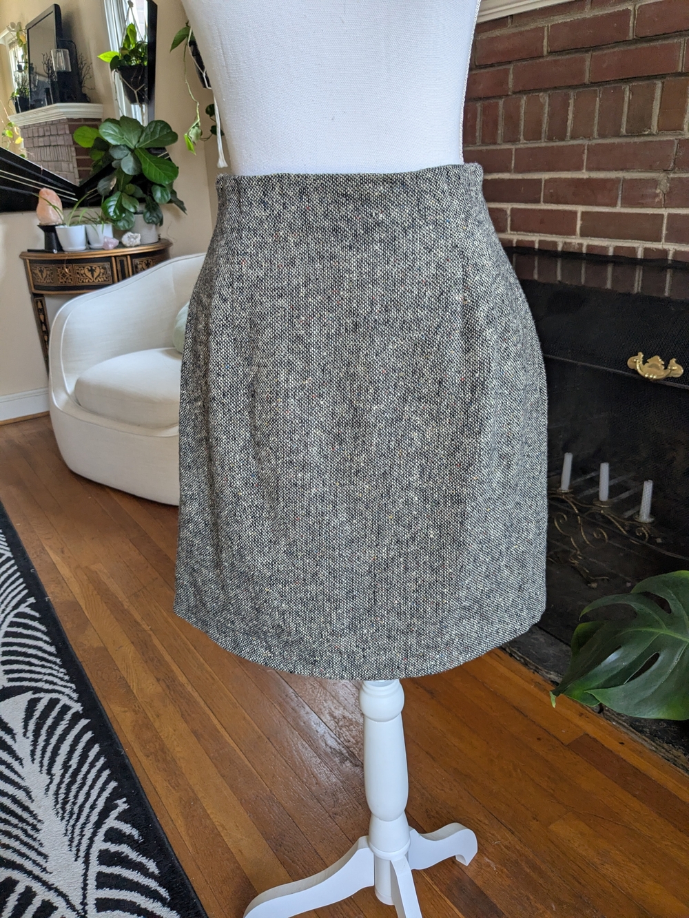 Vintage Giorgio Sant'Angelo Grey Wool Tweed Skirt